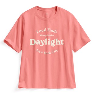 lativ 印花T恤 文字宽版 女 诚衣