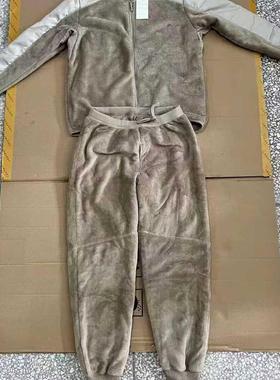正品军旭新款土黄色边防巡逻绒衣绒裤抓绒衣拉链冬季防寒保暖套装