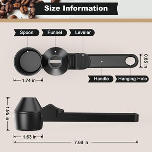 亚马逊新品 Coffee Measuring Spoon 咖啡量勺带漏斗蛋白粉滑动