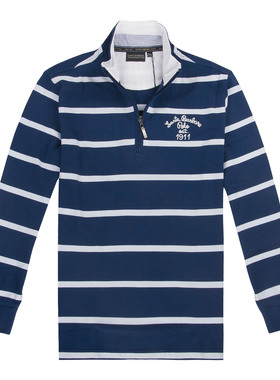 圣大保罗专柜品质行货男士春商务休闲条纹长袖T恤POLO衫PS12KT107