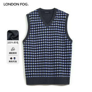 FOG 羊毛衫 伦敦雾男装 无袖 V领毛背心LW12KS007 秋冬针织衫 LONDON