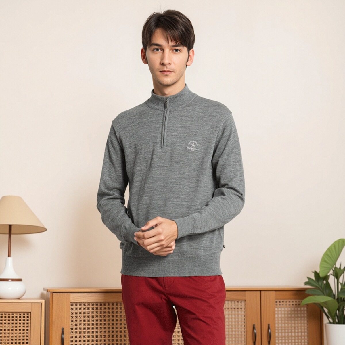 圣大保罗男装保暖休闲羊毛毛衣