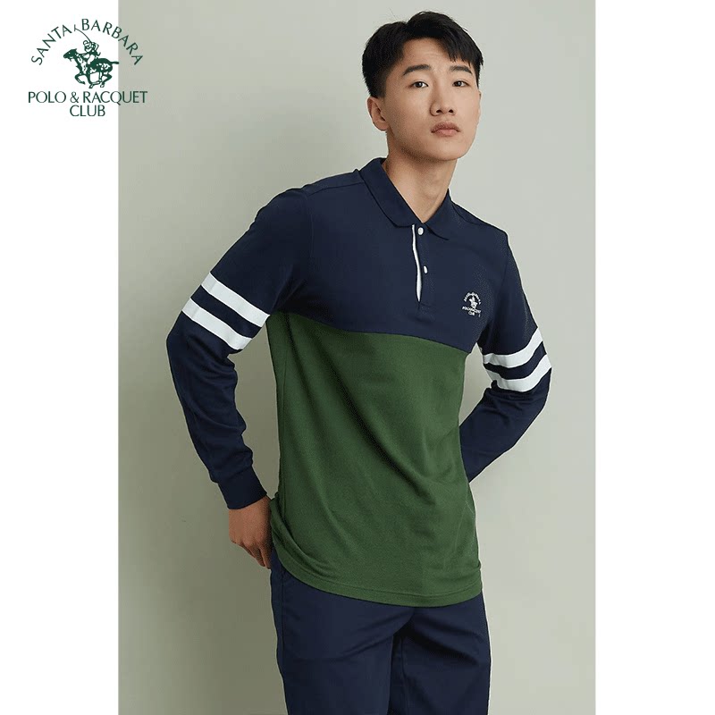 圣大保罗纯棉长袖T恤男POLO衫