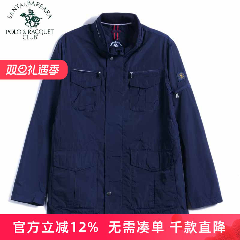 圣大保罗男装商务休闲夹克立领大贴袋薄短款合身单外套PS18WJ021
