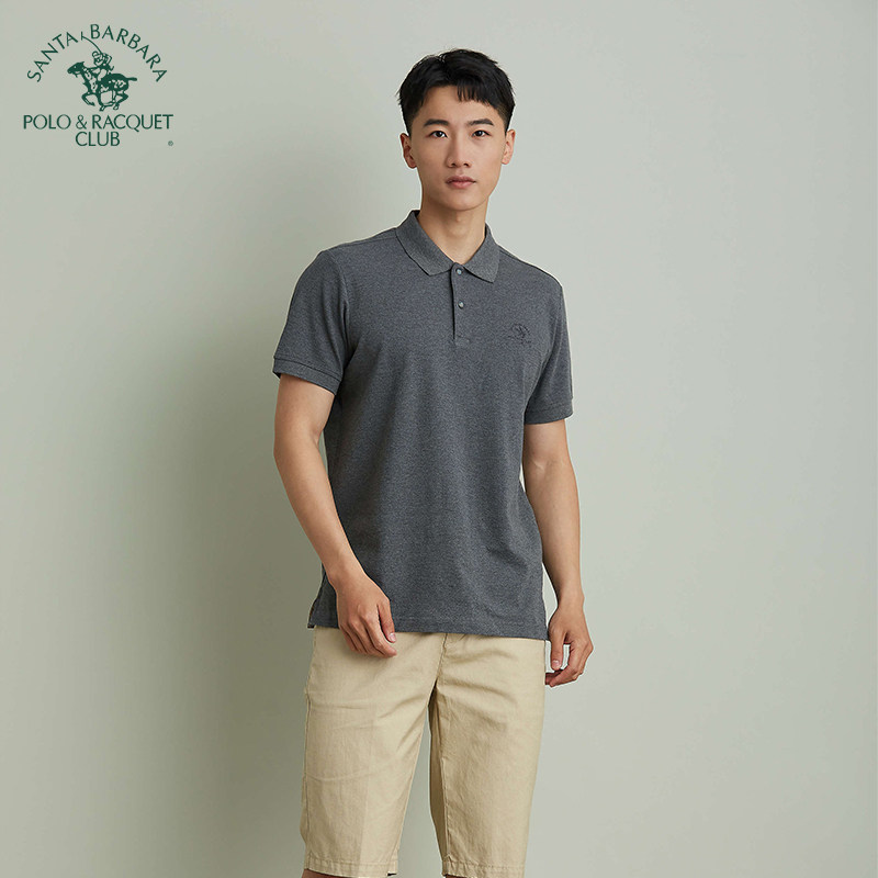 圣大保罗男装2025短袖t恤翻领纯棉宽松夏季加肥加大码男装polo衫