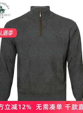 圣大保罗专柜男装秋冬新款拉链立领大码羊毛衫男毛衣PW14KS212