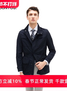 LONDON FOG/伦敦雾秋季男装休闲立领薄夹克外套男上衣多袋上衣男