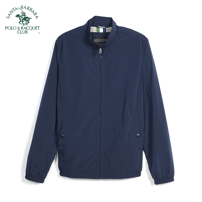 圣大保罗男士春夏薄款商务休闲立领夹克中年外套男装上衣百搭春装