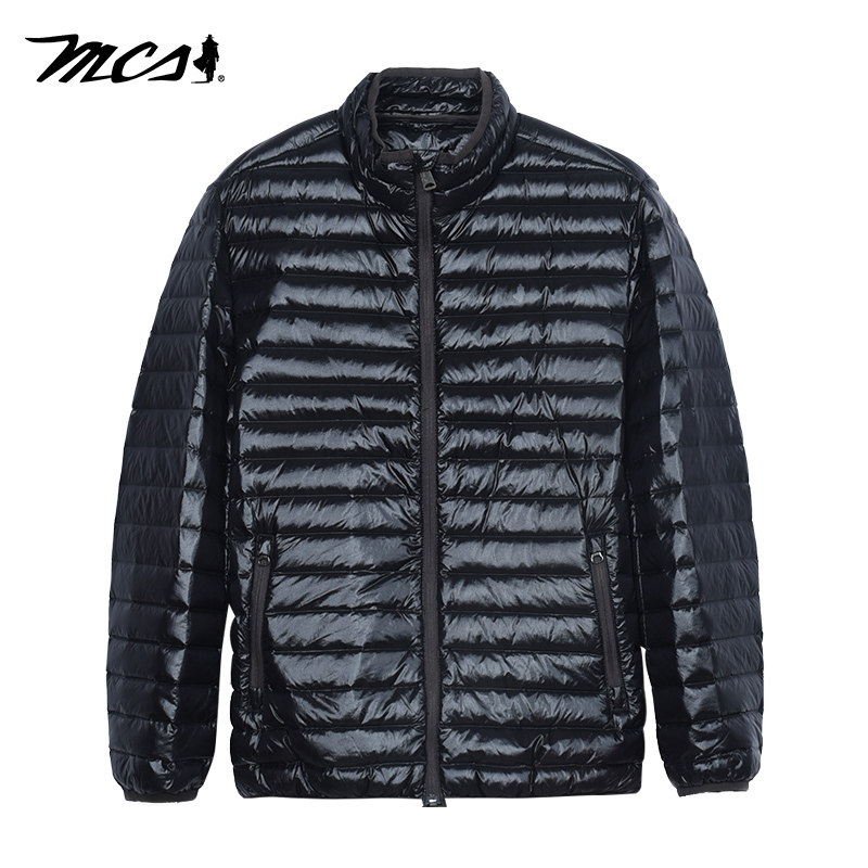 MCS美式复古立领休闲羽绒服男