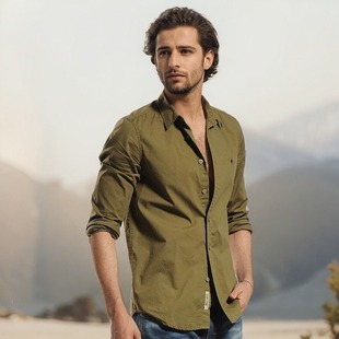 衬衫 MCS万宝路男装 全棉衬衣休闲百搭长袖 修身 CS20WH001M 春秋薄款