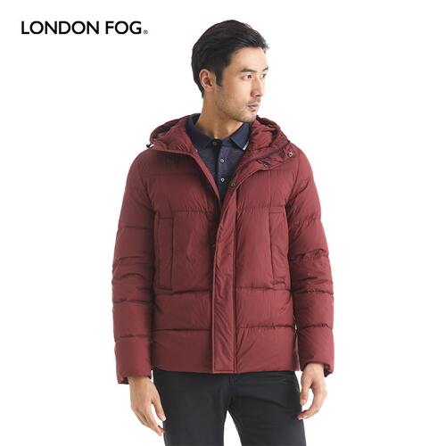 LONDONFOG冬季羽绒服连帽外套男