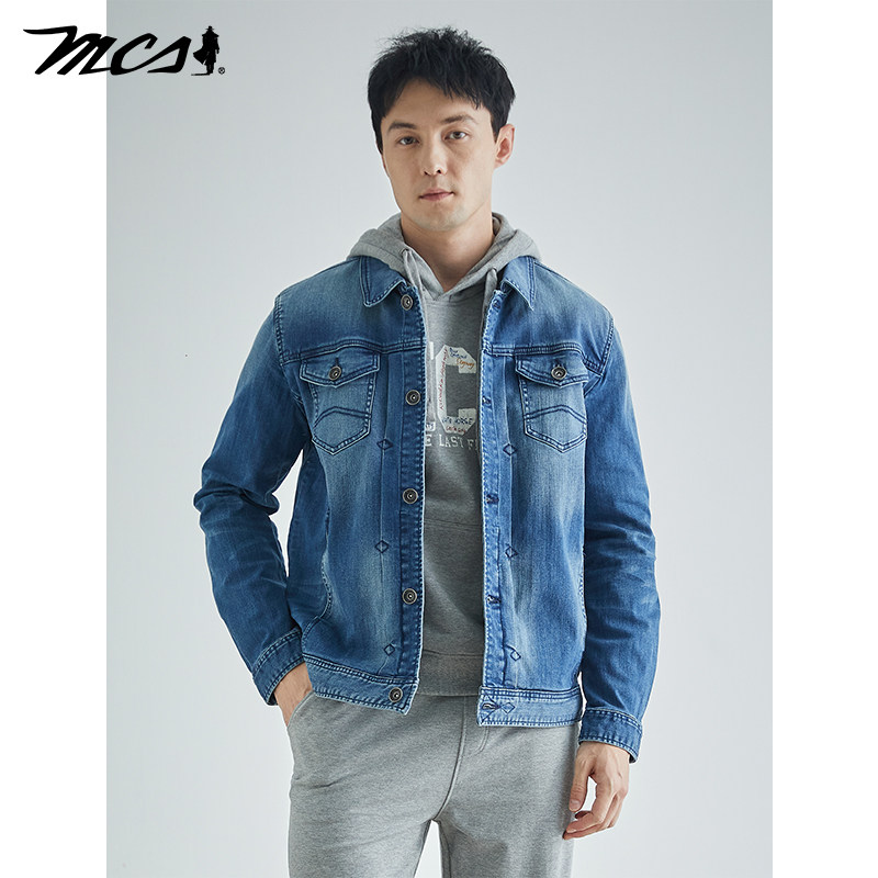 MCS翻领春秋款男士牛仔夹克