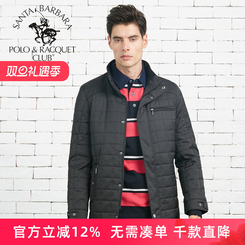 圣大保罗男装立领休闲棉衣大码棉袄外套中年款棉服POLO父亲装冬装