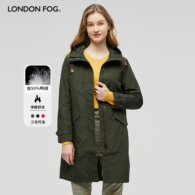 LONDONFOG中长可脱内胆羽绒风衣