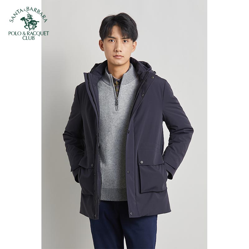 圣大保罗男士中长款保暖鹅绒服