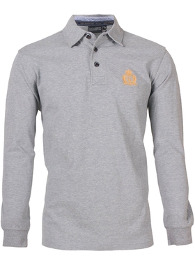 圣大保罗秋冬新款男士纯色翻领大码棉制长袖t恤专柜品质PW12KT101