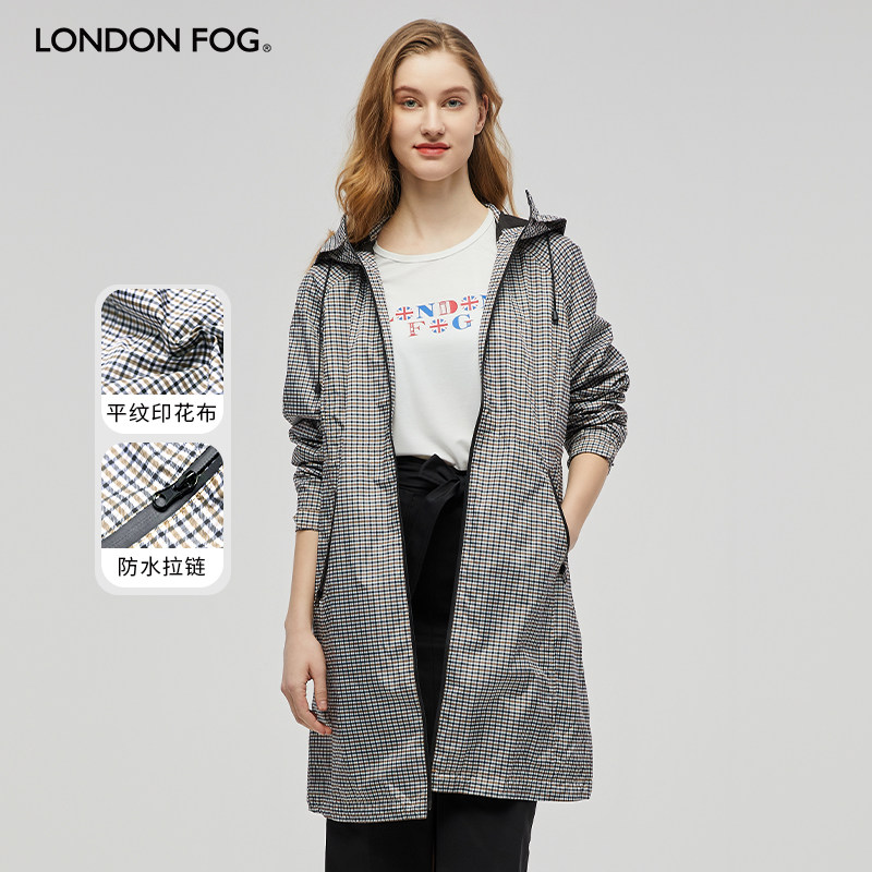 LONDONFOG中长款休闲风衣女外套