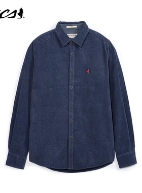 MCS万宝路男装休闲衬衫春秋冬款洗水复古长袖衬衣牛仔衬衫男中年