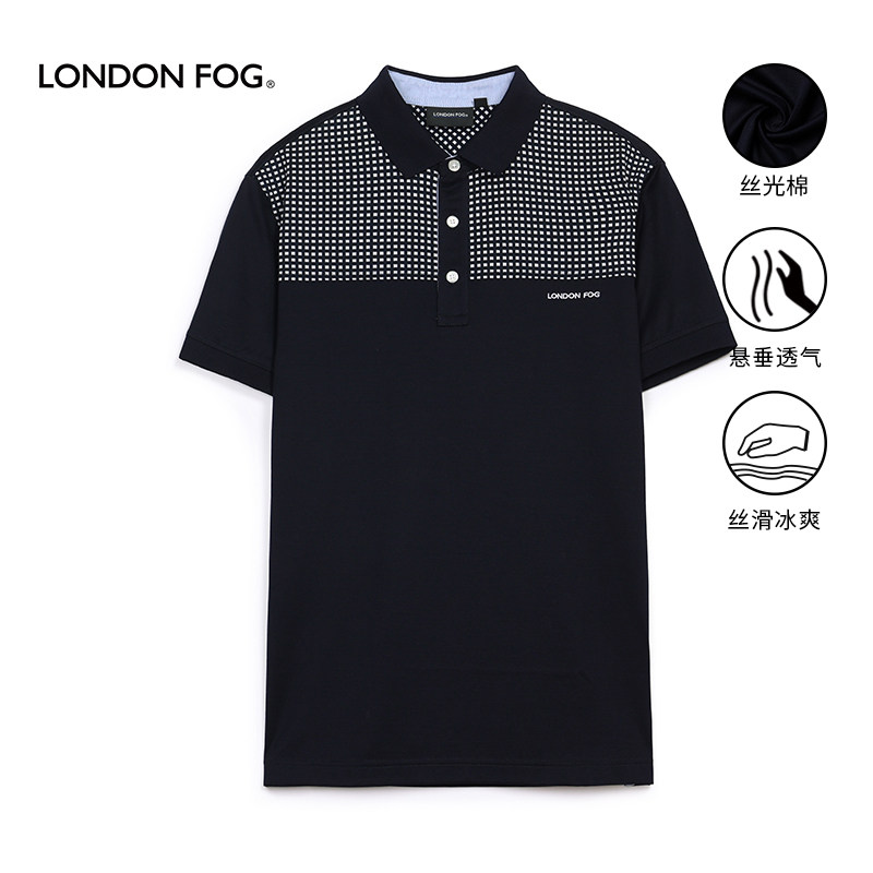 LONDONFOG棉翻领短袖T恤衫男