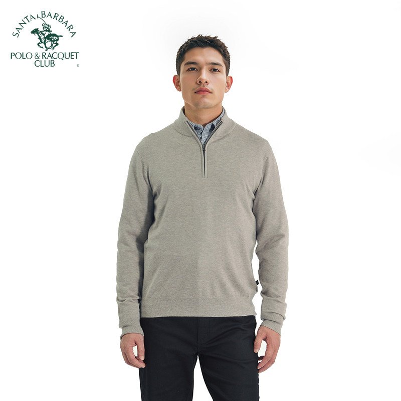 圣大保罗男士立领针织衫毛衣