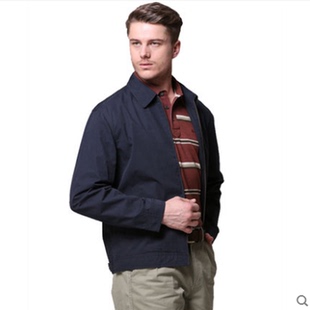 圣大保罗男装立领外套春秋款休闲夹克男中年款简约百搭上衣父亲装