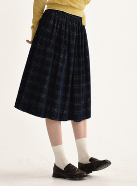 DIGBUTY微光裙摆'法式复古学院风绝美巨好看的半身裙2026格纹中长