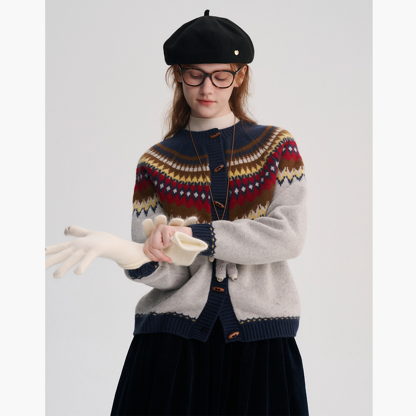 DIGBUTY'复古摩天轮'费尔岛风牛角扣开衫绵羊毛毛衣慵懒加厚外套,女装/女士精品,毛衣,淘宝优惠券,粉丝福利购,淘宝优惠卷