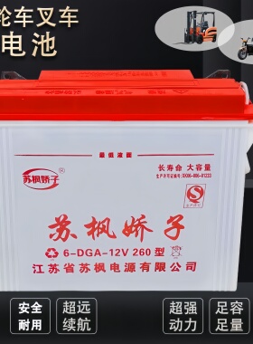 苏枫水电池60斤70斤80斤工程车载重电三轮车电叉车12v水电瓶260型