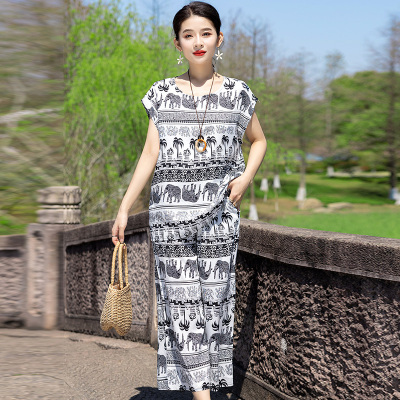 2026新款妈妈棉绸套装女夏季休闲