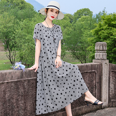 夏季中老年妈妈装棉绸睡裙女短袖