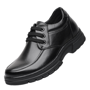 隐形内增高鞋男士8cm商务休闲皮鞋厚底男鞋舒适加绒保暖棉鞋冬季