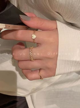 爱心戒指女三件套时尚个性