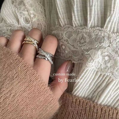 闪钻戒指锆石博主同款女