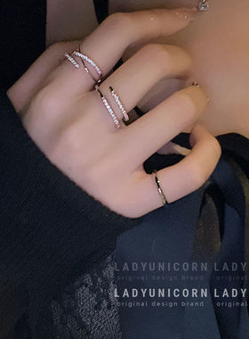 小众设计开口戒指ins锆石时尚女