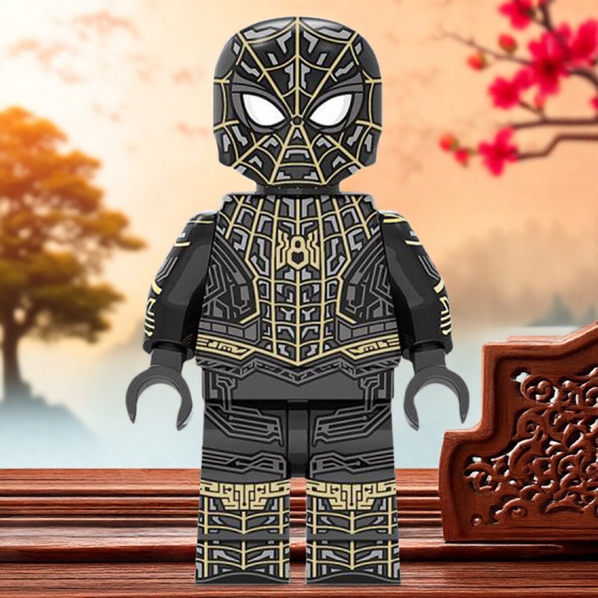 人仔复仇者联盟4第三方XP420蜘蛛侠黑金战衣彼得帕克积木拼装玩具