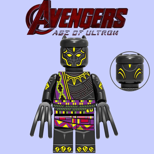 第三方人仔949黑豹父亲特查卡第三方男生益智人偶拼装积木玩具