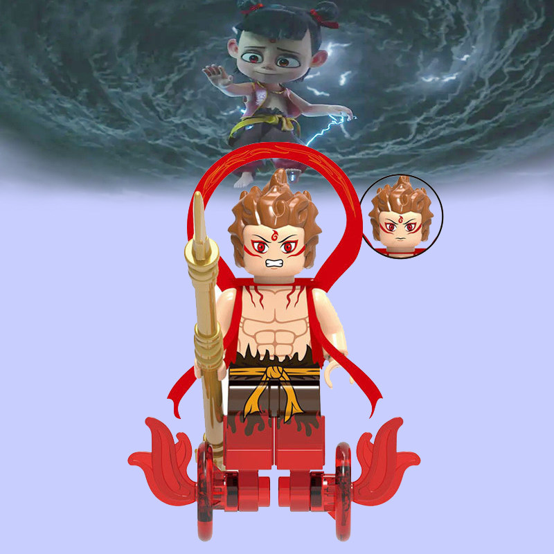 兼容乐高漫画神话哪吒之魔童降世中国风积木玩具人仔抽抽乐哪吒