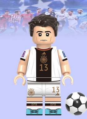 世界杯G0094穆勒足球二娃德国运动员第三方男孩人仔拼装积木玩具