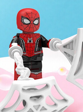 复仇者联盟4蜘蛛侠英雄远征红黑战衣XP202第三方积木人仔玩具