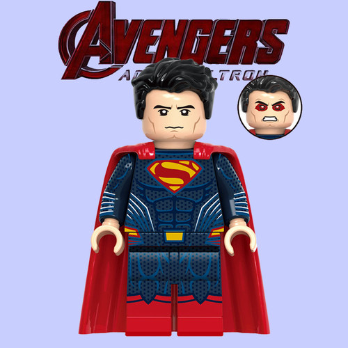 积木正义联盟第三方欣宏2009超人第三方儿童男孩拼装人仔玩具