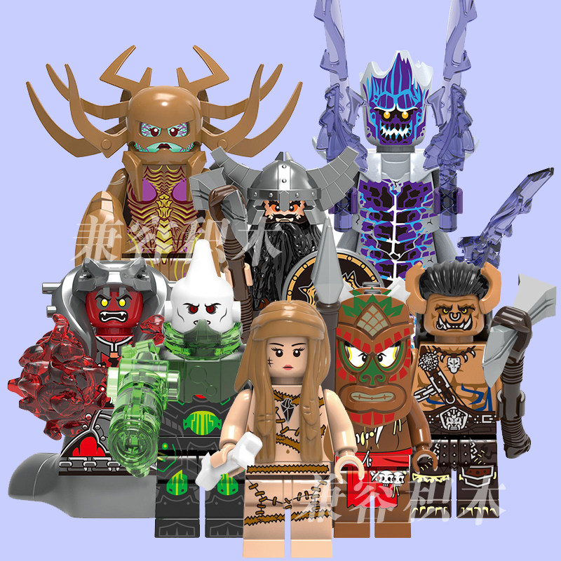 兼容乐高中古x0285食人族四壁石魔第三方男孩子拼装积木人仔玩具