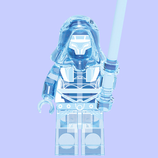 星球大战黑武士第三方拼装人仔积木玩具透明全息1506达斯瑞文