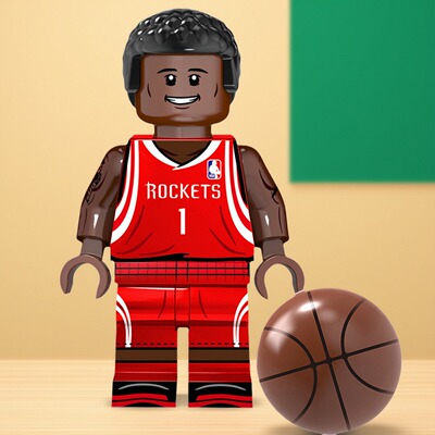 NBA篮球球星XP152麦迪1号火箭队第三方儿童拼装男孩积木人仔玩具