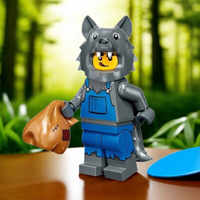 71034 23季抽抽乐工装服狼人装扮第三方男孩拼装益智积木人仔玩具