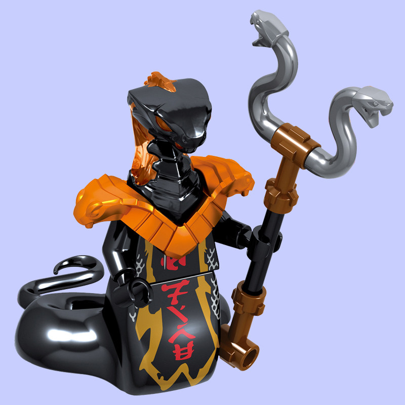 兼容乐高幻影忍者查尔njo541 第十一季 蛇怪黑蝮蛇 撒林都 70675