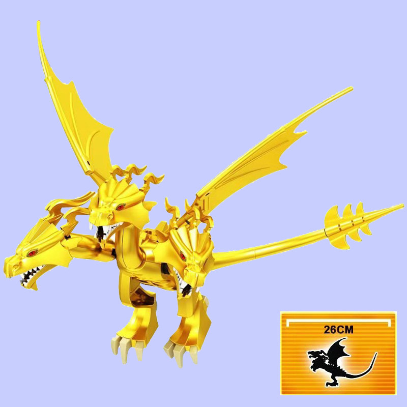 兼容乐高第三方怪兽电影哥斯拉三头龙积木国酷gxl050王者基多拉