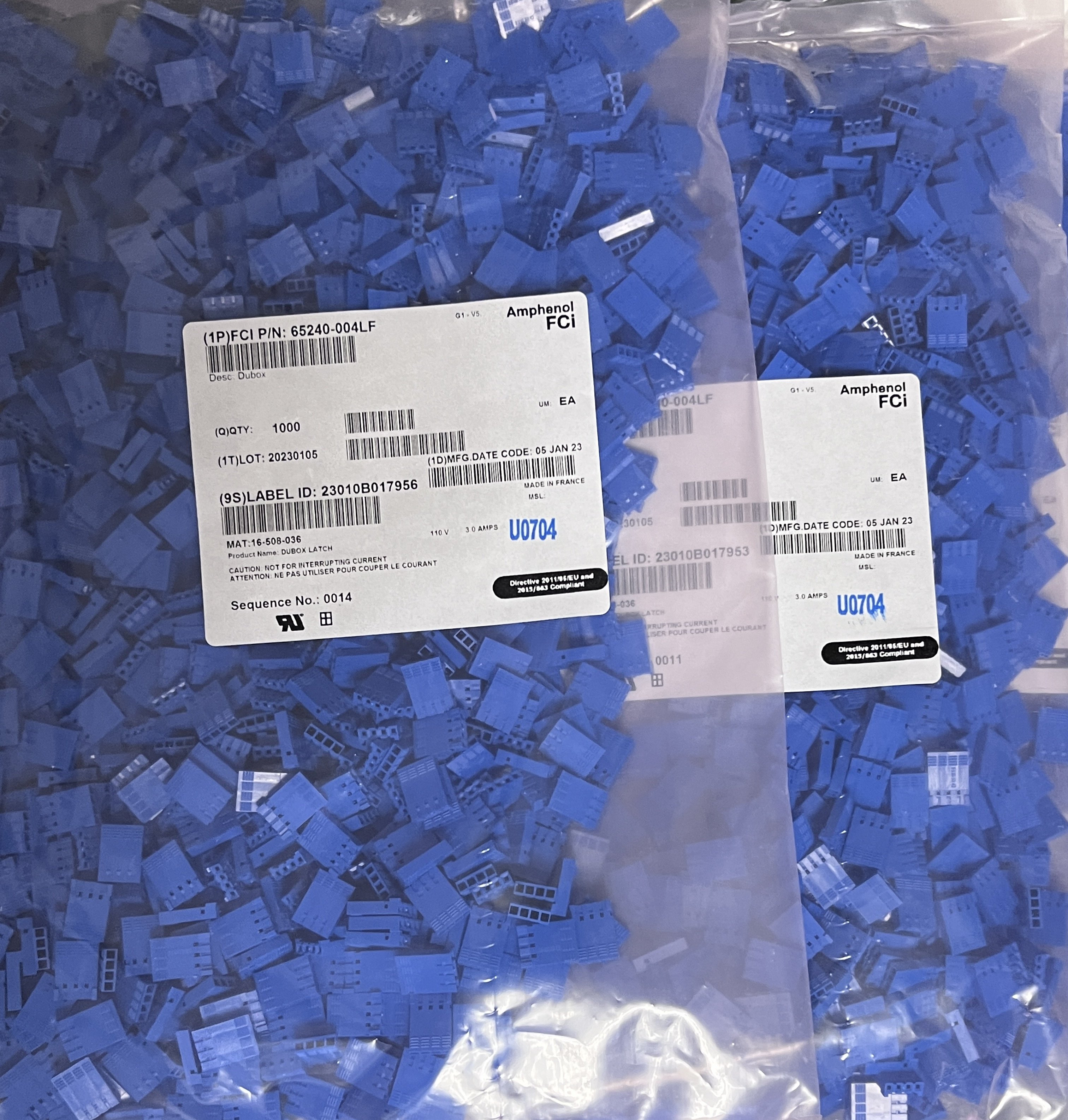 FCI  65240-004LF PH2.54 4P胶壳 端子76347-301LF 76347-302LF