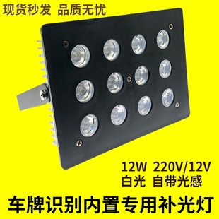 安防工程白光光感220V 车牌识别补光灯内置式 12V停车场道闸补光灯