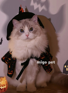 宠物万圣节衣服装扮万圣节衣服狗狗搞怪帽子头饰披风猫咪节日礼物