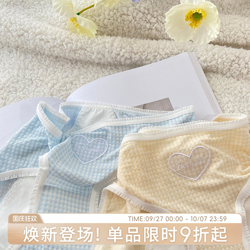 少女格子姨妈内裤月经防漏生理裤